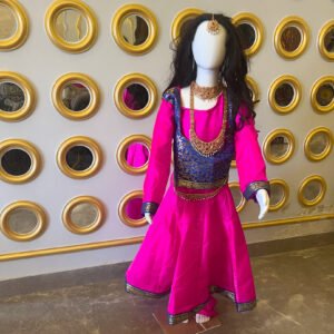 Kathak Pink Anarkali for Kids