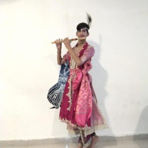 Kathak Onion Pink Kurta and Maroon Dhoti for Men