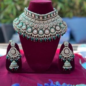 Traditional Bridal Jewelry Set (Red and Green )