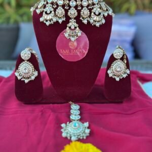 Traditional White Semi Bridal Jewelry Set