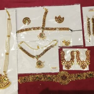 Maroon 16 pieces Bharatnatyam Set